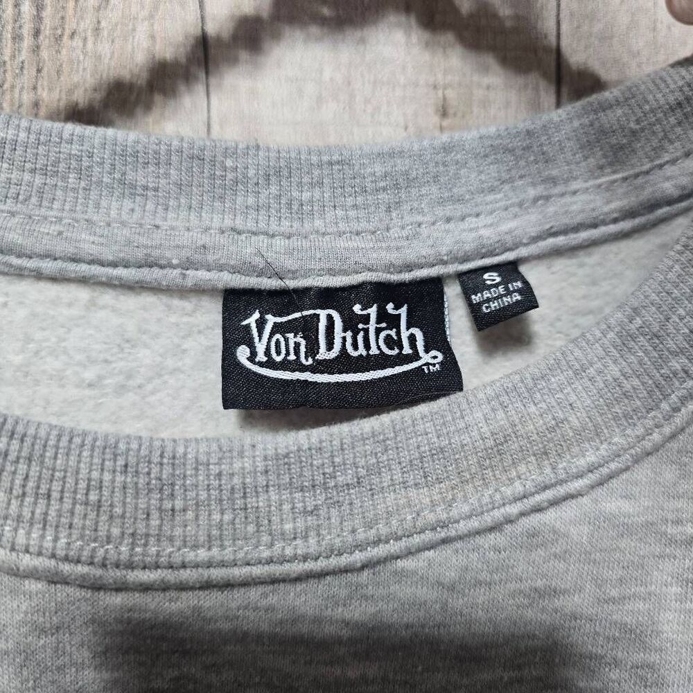 Von Dutch Vintage Y2K Grey Embellished McBling Fleece Sweatshirt Small Designer - Picture 4 of 6